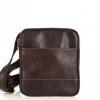 Genuine Leather Messenger Bag dark brown